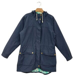 Columbia PFG Hooded Jacket Womens Medium Navy Full Zip Water Repellent Outdoor